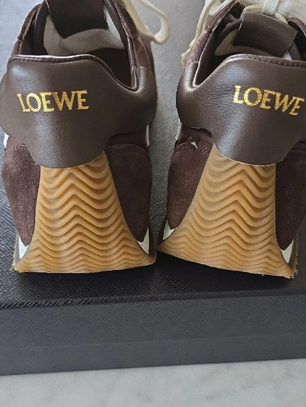Loewe Flow Runner Brown Suede Sneaker